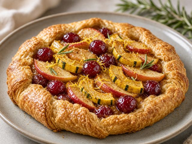 Roasted Grape & Honey Crostata