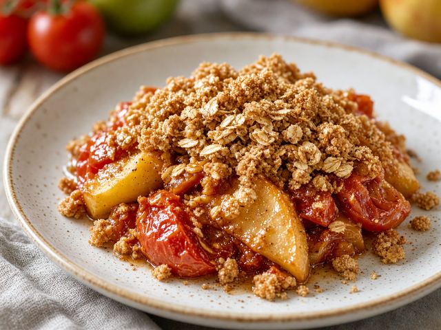 Roasted Tomato Apple Crisp
