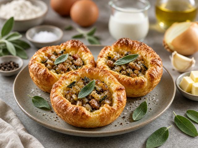 Sage and Onion Stuffed Yorkshire Puddings