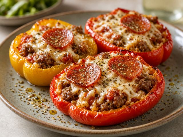 Sausage Pizza Stuffed Peppers