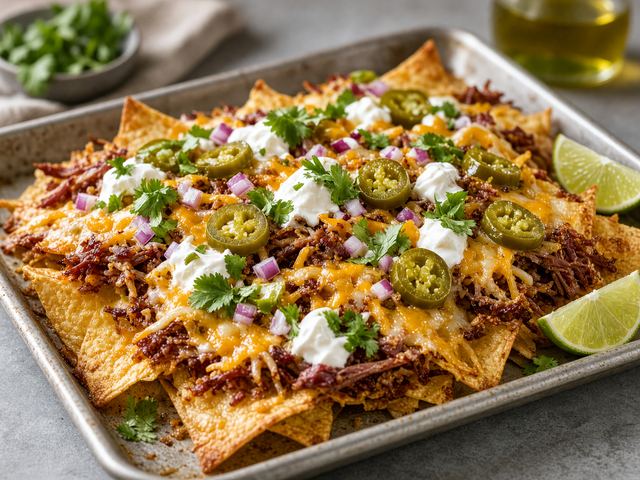 Sheet-Pan Loaded Corned Beef Hash Nachos