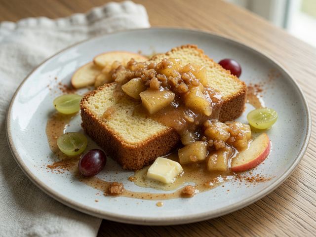 Simple Apple Compote over Cake
