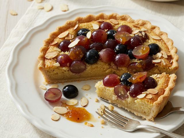 Simple Grape & Almond Tart