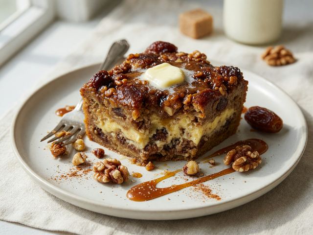Spiced Caramel Date-Nut Loaf Pudding