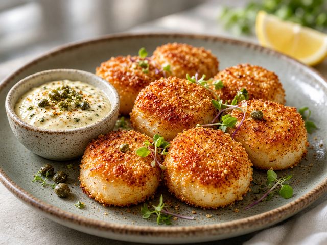 Spicy Cajun Fried Scallops with Remoulade