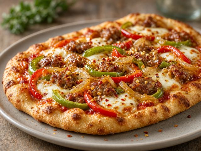 Spicy Italian Sausage and Pepper Flatbread