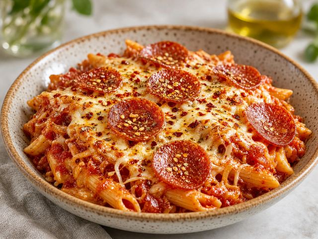 Spicy Pepperoni Pasta Bake