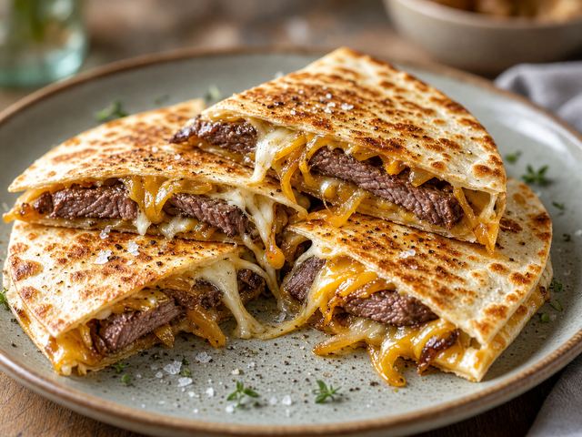 Steak and Caramelized Onion Quesadilla
