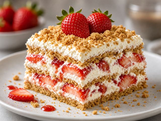 Strawberry Cream Pie Icebox Cake