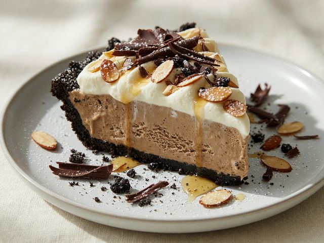 Toasted Almond Coffee Ice Cream Pie