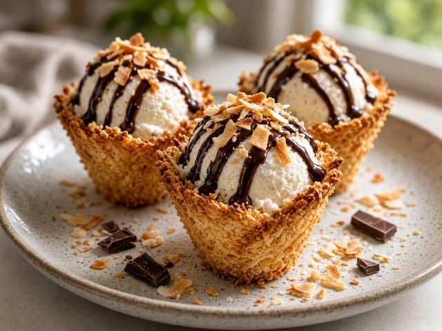 Toasted Coconut Macaroon Cone Shells