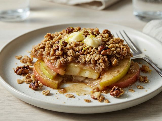 Toasted Walnut Streusel Apple Betty