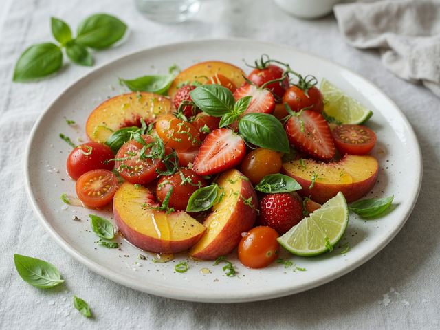 Tomato Basil Fruit Salad