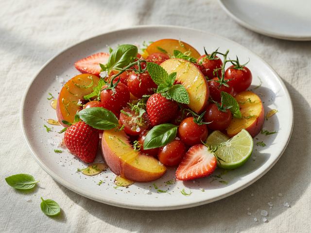 Tomato Basil Fruit Salad