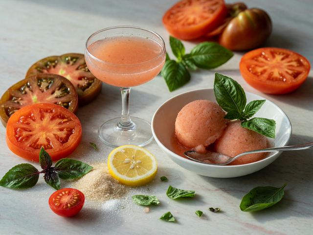Tomato Water & Basil Sorbet