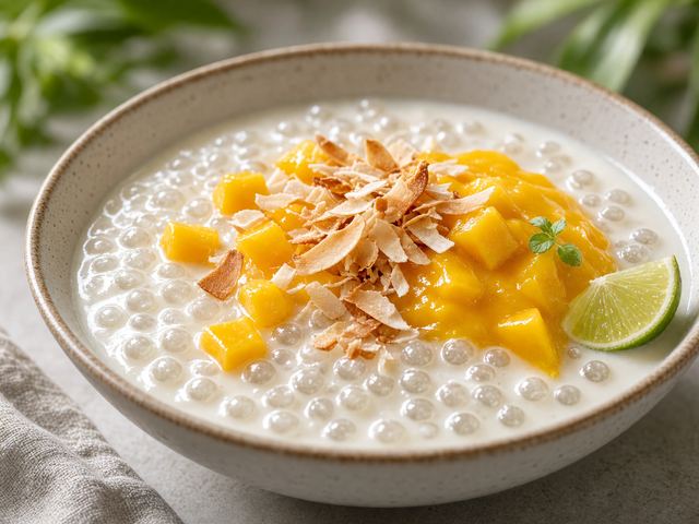 Tropical Coconut Mango Tapioca Pudding