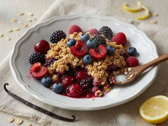 Warm Cherry Berry Crisp