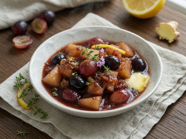 Warm Spiced Apple Grape Compote