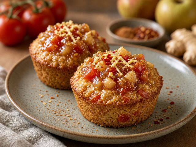 Warm Spiced Apple & Tomato Chutney Cakes