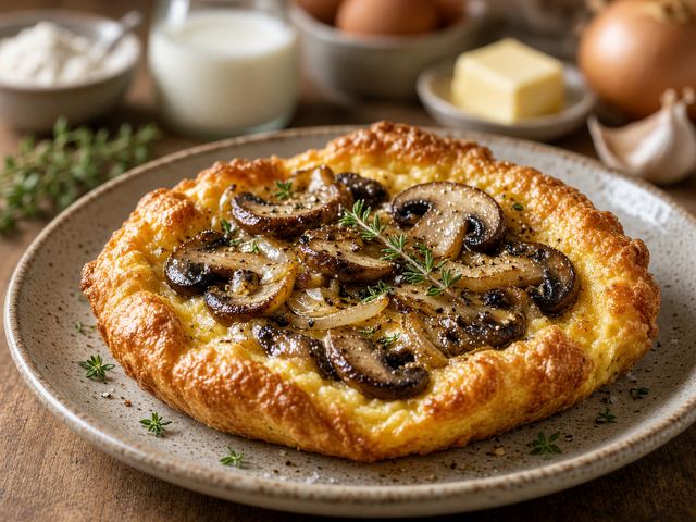 Yorkshire Pudding Casserole with Mushrooms and Thyme