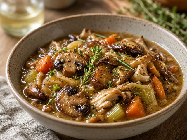 Apple Cider Mushroom Stew