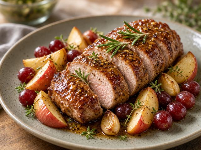 Apple & Grape Glazed Pork Tenderloin