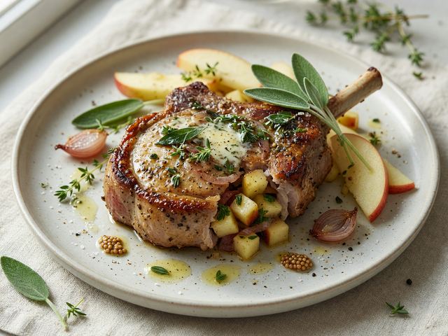 Apple Stuffed Pork Chops with Herbs