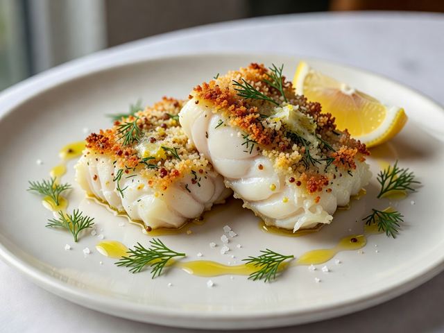 Baked Cod with Mustard Dill Crust