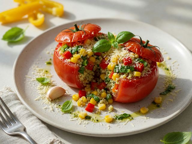 Basil & Pepper Stuffed Tomatoes