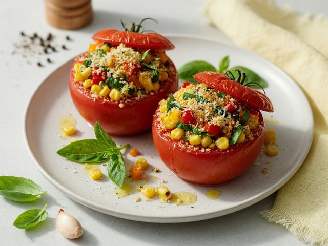 Basil & Pepper Stuffed Tomatoes
