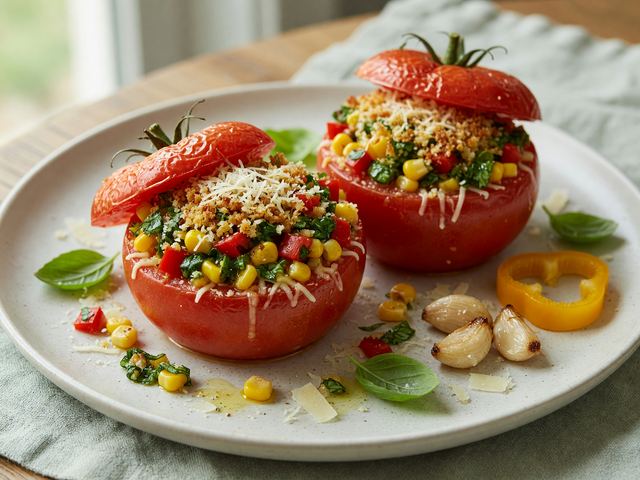 Basil & Pepper Stuffed Tomatoes