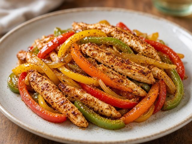 Chicken Fajitas with Rainbow Peppers