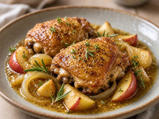 Cider Braised Chicken with Apples