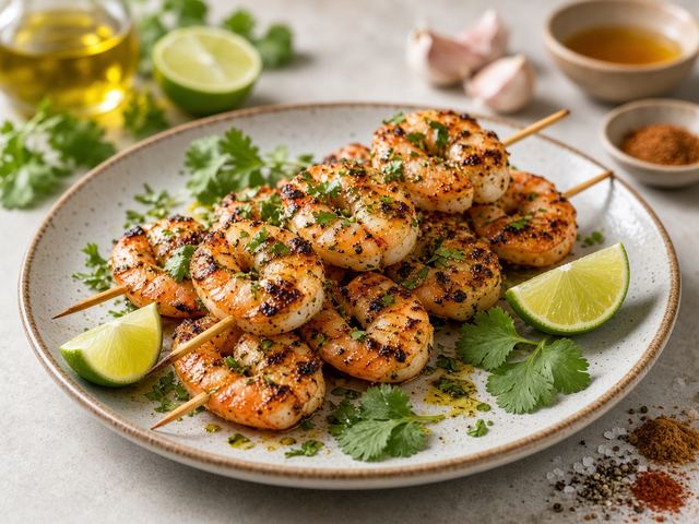 Cilantro Lime Shrimp Skewers