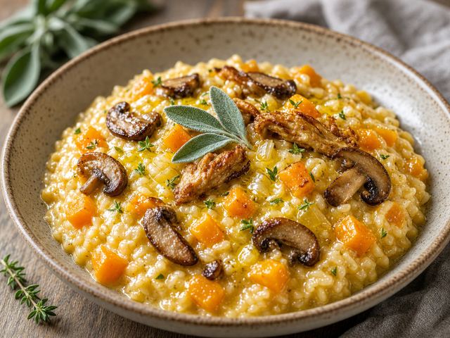Creamy Squash & Mushroom Risotto