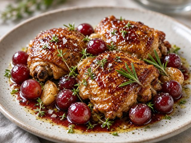 Grape Glazed Chicken with Herbs