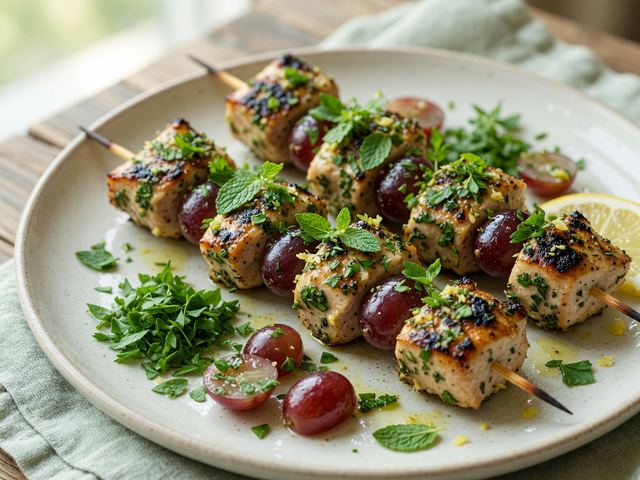 Grape & Herb Chicken Skewers