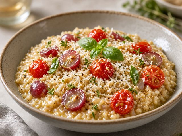 Grape & Tomato Farro Risotto