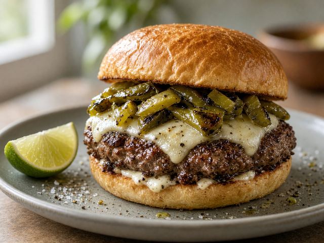 Green Chile Cheeseburger