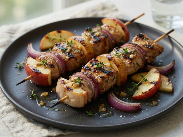 Grilled Apple Chicken Skewers
