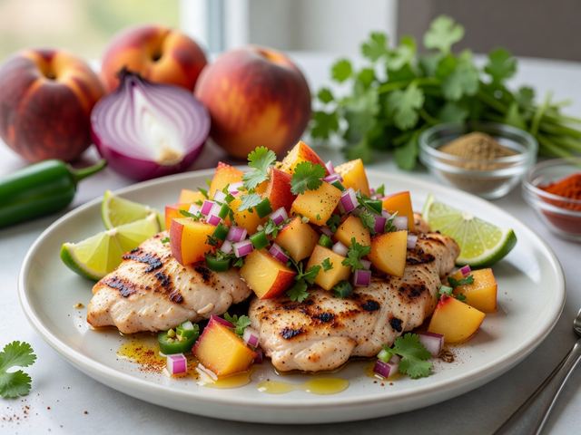 Grilled Chicken with Peach Salsa