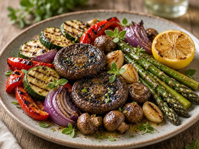 Grilled Mushroom Vegetable Platter