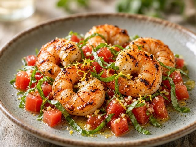 Grilled Shrimp with Basil Tomato Salsa