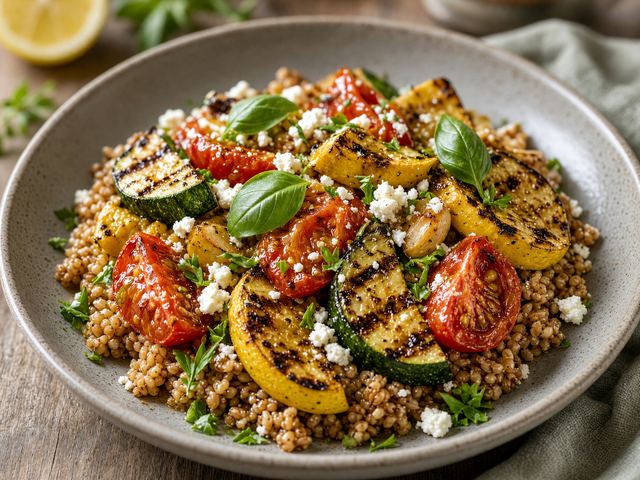 Grilled Squash & Tomato Harvest Bowl