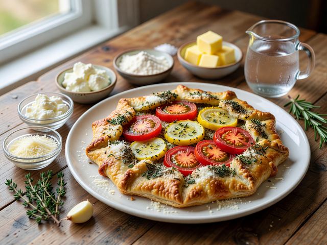 Herb Crusted Tomato & Squash Galette