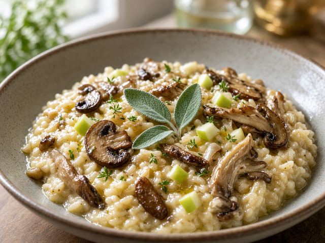 Herb Mushroom Apple Risotto