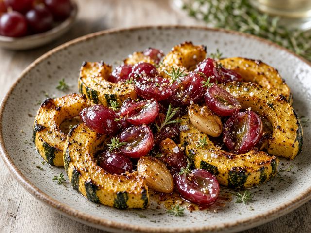 Herb Roasted Squash with Grape Relish