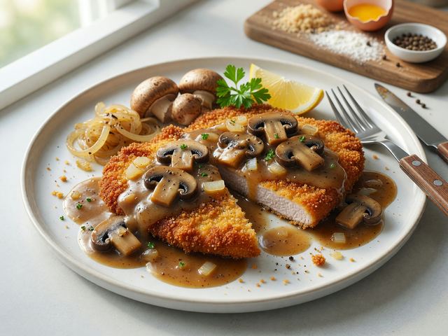 Jägerschnitzel with Mushroom Gravy
