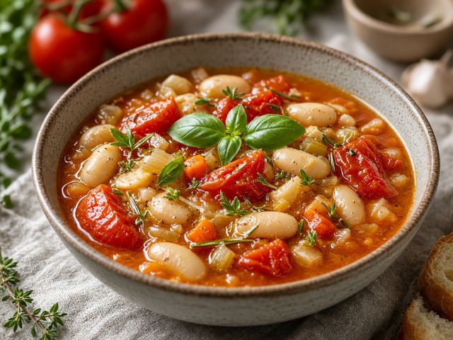 Late Tomato & Herb White Bean Stew