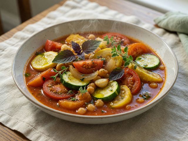 Late Tomato & Squash Vegetable Stew